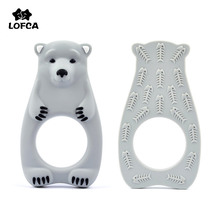 Детский Прорезыватель для зубов LOFCA, полярный медведь из силикона, не содержит Бисфенол А, детская игрушка для прорезывания зубов, детская игрушка для ухода за полостью рта, зажимы для соски 2024 - купить недорого