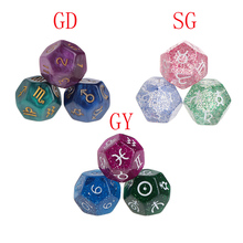 3pc/set Pearl 12-sided Astrology Zodiac Signs Dice For Constellation Divination Toys Creative Multi Sided Dice For Astrologers 2024 - buy cheap