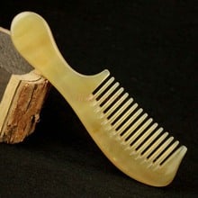 Pente de chifre de ovelha natural autêntico, escova de dentes larga para cuidado com o cabelo, presente de dia das mães para mulheres, acessórios de cabeleireiro 2024 - compre barato