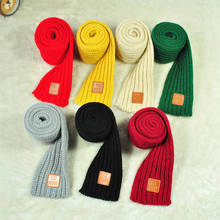 Модный детский вязаный шарф; Однотонный плотный зимний теплый шарф для мальчиков и девочек; IK88 2024 - купить недорого
