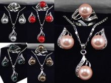 Envío Gratis 5 color-10mm negro/rosa/gris/café/perla de concha roja 18 kgp pendientes anillo colgante puede elegir 2024 - compra barato