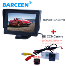 Original retrovisor do carro da câmera trazer 4 IR + 4.3 "monitor do carro da tela HD night vision para o carro AUDI A6L 2009 ~ 2011/A4/A3/Q7/S5 2024 - compre barato