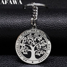 Fashion Tree of Life Stainless Steel Keyring for Women Silver Color Keychain Car Jewelry Gift llaveros de acero K727S01 2024 - buy cheap