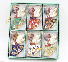 Collectibles 6pcs Classic Chinese Handmade Cloisonne Angel Decor Ornaments Charm 2024 - buy cheap