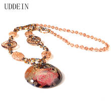 UDDEIN Long Necklace Pendant Round Resin Resin Gem statement jewelry bib Beads Handmade vintage bohemian necklace women collares 2024 - buy cheap