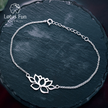 Lotus Fun Real 925 Sterling Silver Handmade Designer Fine Jewelry Vintage Classic Hollow out Lotus Flower Bracelet for Women 2024 - buy cheap