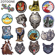 ZOTOONE South Side Snake Wolf Tiger Iron on Patches for Clothes Stickers Embroidery DIY Cartoon Sew on Patches Applique Felt D 2024 - buy cheap