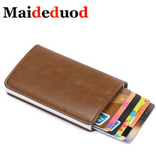 Maideduod New Men Wallet RFID Credit Card Holder Anti-Theft Automatic Wallet Card Case Leather Male Purse Credit Card 2024 - buy cheap