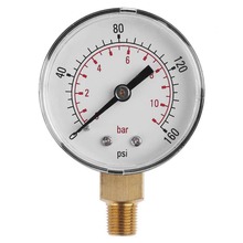 Medidor de pressão, 0-160psi, 0-11bar, medidor de pressão de ar, testador de pressão hidráulica, 1/8 polegadas, npt, medidor de pressão com montagem lateral 2024 - compre barato