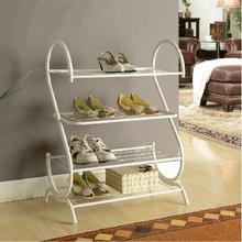 European fashion creative S-shaped white metal, wrought iron four multi-storage shoe rack 2024 - buy cheap