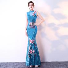 2019 New Party Cheongsam Oriental Womens Wedding Qipao Dress Fashion Chinese Style Elegant Long Robe Clothes Vestido S-XXL 2024 - buy cheap