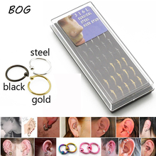 BOG 40 unids/caja-Cuenta de bola fija de un lado para nariz, oreja, labio, pezón, cartílago, Piercing, abalorio perno, anillo 16g 2024 - compra barato