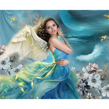 Full Square drill 5D DIY Diamond painting beauty fairy angel beach 3d Embroidery Mosaic Rhinestone Cross Stitch Wedding Decor 2024 - buy cheap