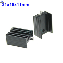 50 pcs Gdstime 21x15x11mm TO-220 IC Heat Sink Radiator Cooler Cooling Aluminum TO220 Heatsink Triode Transistors 21mm x 15mm 2024 - buy cheap