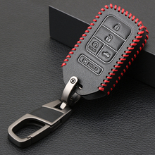 Genuine Leather Car Key Cover Case For Honda Vezel city civic Jazz BRV BR-V HRV Fit Remote Key Jacket Car-stying 2024 - buy cheap