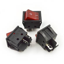 10pcs  4 pin Boat Rocker Switch SPST ON/OFF With Light Black Red Power Light Switch 2 Position 33x25mm 16A250V 2024 - buy cheap