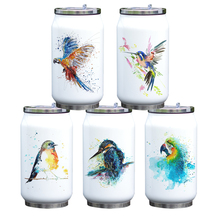 MAYREY Double Walled Cola Shaped Water Cup with Watercolor Birds Printing  Stainless Steel Vacuum Insulated Bottle Leak-proof 2024 - buy cheap