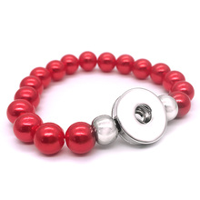 Wholesale 213 Interchangeable Candy Colors Expandable Stretch Acrylic Bead Bracelet 18mm Snap Button Jewelry women gift 2024 - buy cheap