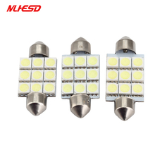 100 шт. Белый 5050 9smd 9 Smd 36 мм 39 мм 41 мм DC 12 В автомобильный светодиод для купольсветильник фестон габаритные огни s светильник ламсветильник для чтения 2024 - купить недорого