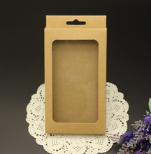 Caixa de celular com furo pendurado, caixa de papel kraft para presente com caixa de embalagem preta com janela, 15.6x9x1.5cm, 50 peças 2024 - compre barato