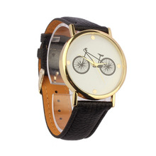 Повседневные дизайнерские брендовые кварцевые часы для мужчин, кожаные, унисекс, с узором в виде велосипеда, циферблат, простые наручные часы, мужские часы relogio Masculino 2024 - купить недорого