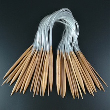 Agulhas de tricô redondas de 60cm, agulhas de tecelagem de bambu carbonizadas, conjunto de agulhas de tecelagem de 2.0mm-6.0mm 2.25mm 2.5mm 2.75mm 2024 - compre barato