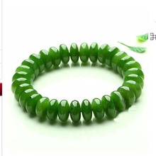 Espinaca Natural, jade verde, pulsera con botones, hombres y mujeres, Tian Yu, cuentas ábaco, pulsera trenzada 2024 - compra barato