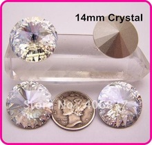 100pcs/Lot, Color Clear/Crystal 14mm Rivoli Crystal, Free Shipping! Chinese Top Quality Crystal Rivoli 2024 - buy cheap