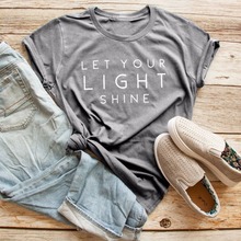 Camiseta manga curta brilhante, camiseta engraçada estilo grunge e tumblr de algodão para mulheres cristãs 2024 - compre barato