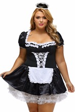 Black White Lace Fancy Mini Maid Dress Cosplay Sexy Maid Costume Plus Size Halloween Costumes women, nice opp bag, retail, wholesale accepted,contact us for wholesale website 2024 - buy cheap