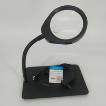 Lupa iluminada para escritorio, lámpara LED de lectura de 125mm, 10X, 25mm, lupa de lente grande 20X con lámpara LED 2024 - compra barato