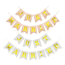 Chicinlife 1Set Just Married Banner Wedding Party Decoration Garland Bunting Bridal Shower Engagement Photo Booth Props Supplies 2024 - buy cheap