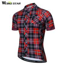 Weimostar Pro Team Grid Cycling Jersey Men Summer Short Sleeve Bicycle Cycling Clothing Quick Dry MTB Bike Jersey Ropa Ciclismo 2024 - buy cheap
