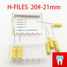 6 pces 20 #-21mm dental h arquivos canal raiz dentista materiais instrumentos de odontologia uso da mão de aço inoxidável h arquivos 2024 - compre barato