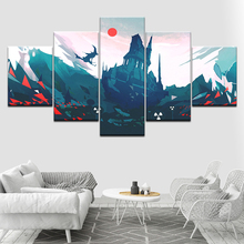 Sol e barco imagem 5 peça hd wallpapers arte impressão em tela moderno cartaz modular arte pintura para sala de estar decoração casa 2024 - compre barato