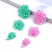 10pcs 3D Embossed Rose Flower Resin Patch Charms Ring Base Findings Diy Kids Brooch Cabochon Tray Earring Jewelry Bead Make 2024 - buy cheap