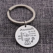 Custom Baby Stats Keychain Personalized Name Birth Weight Height Time For Newborn Commemorate New Mom Dad Gift Keytag Jewelry 2024 - buy cheap