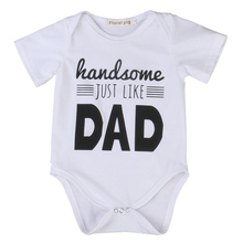 2019 Brand New 0-18M Cute Newborn Baby Boy Girl Short Sleeve Letter Print Cotton Romper Jumpsuit Outfits Summer Clothes 2024 - buy cheap