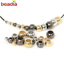 Lote de 900 Uds. De 4/6/8/10/12mm de rodio/oro/bronce plateado, plástico acrílico suave, CCB, cuentas con orificio grandes para joyería de pulsera DIY 2024 - compra barato