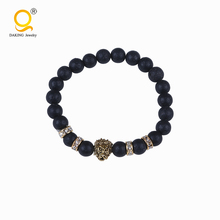 Newest beads bracelet fashion lava stone & howlite tiger eye stone bracelet for men luxury lion charm bracelets 2024 - buy cheap