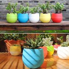 Mini Colourful Round Plastic Plant Flower Pot Garden Home Office Decor Planter Desktop Flower Pots decorflower potative 611 2024 - buy cheap