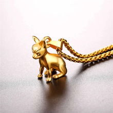 Chihuahuas Dog Necklace Gold Color Stainless Steel Chain 22+2 Inch Chokers Collar Mens Necklace 2024 - buy cheap