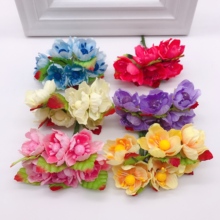 6pcs Silk Sakura Artificial Poppy Flower Bouquet Wedding Home Decoration DIY Wreath Scrapbook Handicraft Craft Fake Flower 2024 - buy cheap