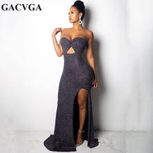 GACVGA Off Shoulder Summer Bodycon Dress Backless Strapless Black Sexy Maxi Long Dress Autumn Evening Party Dresses Vestido 2024 - buy cheap