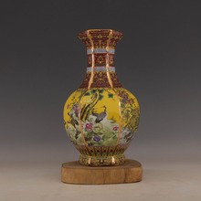 Jingdezhen Antique Ceramic Vase Qianlong year mark enamel golden  vase antique porcelain ancient porcelain collection 2024 - buy cheap