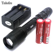 Tinhofire ZOOM Cree XM-L T6 1600LM Zoomable Adjustable LED FlashLight Torch +2*3000mah 18650 battery +1*charger 2024 - buy cheap