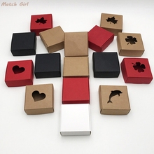 Caja de papel Kraft con agujeros para regalos de boda, cajas de regalo de boda, dulces, recuerdos de fiesta, jabón rojo, 50 Uds. 2024 - compra barato