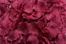 5,000 Uds 4,5*4,5 cm seda vino tinto Rosa flor hojas pétalos para boda fiesta vacaciones lugar decoración Color-2 2024 - compra barato