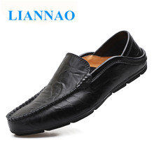 Leather Men Casual Shoes Mens Loafers Moccasins Slip on Flats Boat Shoes Male Classical Chaussure Homme Plus Size 37-47 2024 - buy cheap