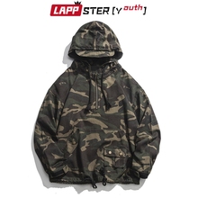 LAPPSTER-Sudadera con capucha de camuflaje para hombre, ropa de calle masculina de algodón con bolsillos, Harajuku estilo Hip Hop, talla 2XL, otoño, 2021 2024 - compra barato